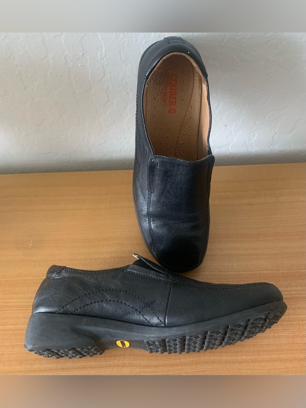 Couber.G Flex comfort leather loafers Black color Size 38